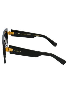 代购BALMAIN太阳镜男女遮光防紫外线抗眩光清晰视野方形黑色醋酸