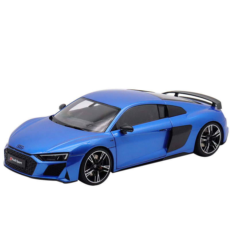 收藏新奥迪R8 V10 perfomance其辉 1:18全开仿真合金汽车模型蓝-图3