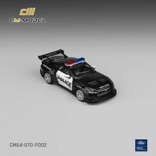 福特野马S650 Mk7黑马 GTD 911警车CM 1:64 仿真合金汽车模型收藏 - 图2
