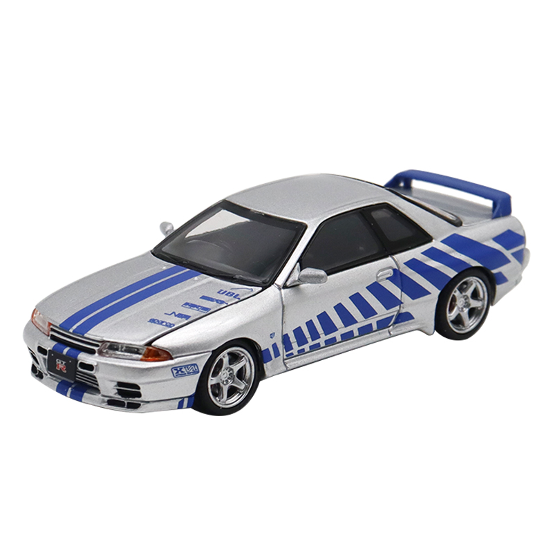 日产尼桑GTR R32 Nismo S-Tune FH 1:64头文字D仿真合金汽车模型-图3