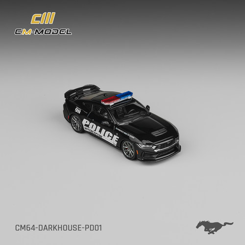 福特野马S650 Mk7黑马 GTD 911警车CM 1:64 仿真合金汽车模型收藏 - 图3