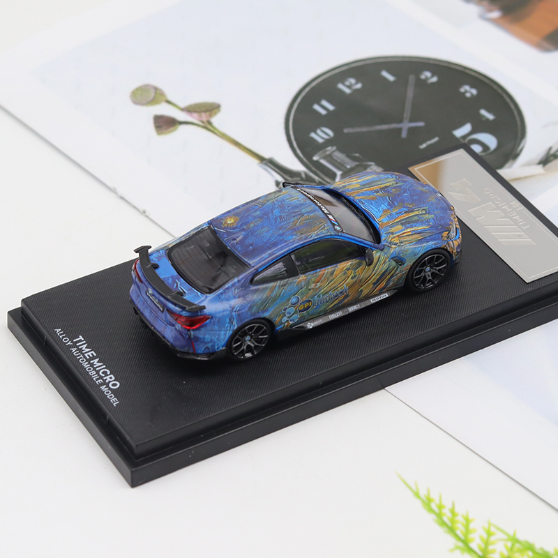 金属摆件宝马M4 TM 1:64 The BMW M4 梵高艺术车仿真合金汽车模型 - 图2