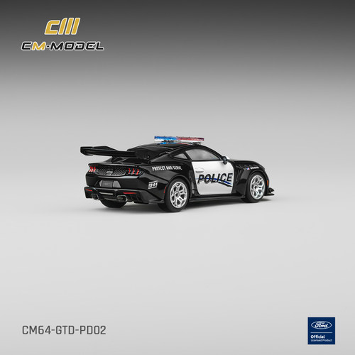 福特野马S650 Mk7黑马 GTD 911警车CM 1:64 仿真合金汽车模型收藏 - 图0