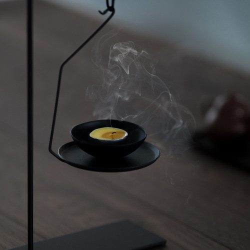 草木祠手做铁制烛台日式创意复古铁艺蜡烛台茶室茶道配件装饰摆件 - 图2
