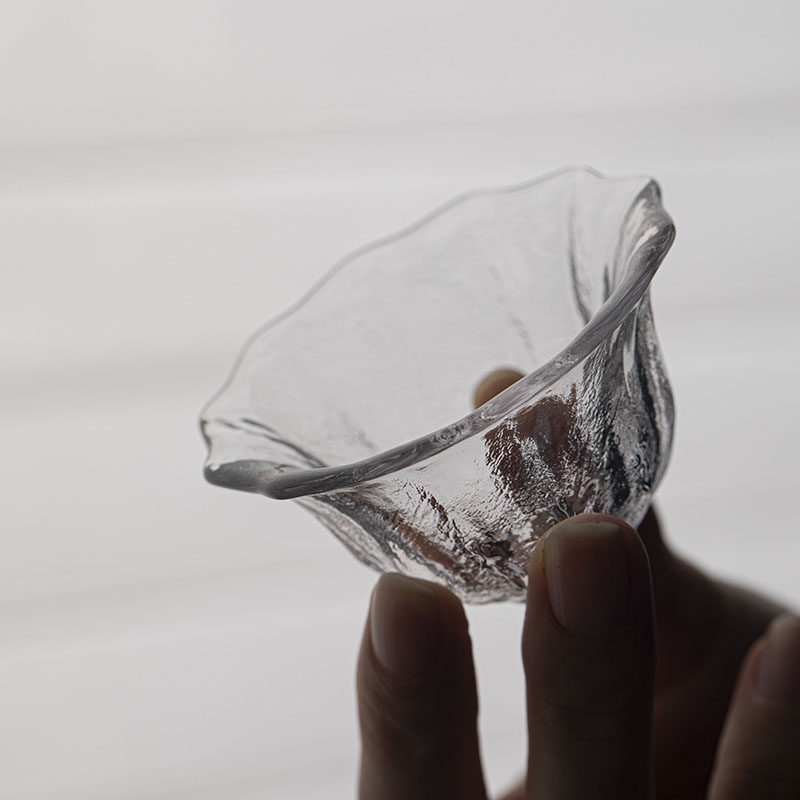 草木祠 锤纹玻璃花口茶杯品茗杯花茶杯茶碗茶盏小杯子茶具清酒杯,淘宝优惠券,粉丝福利购,淘宝优惠卷