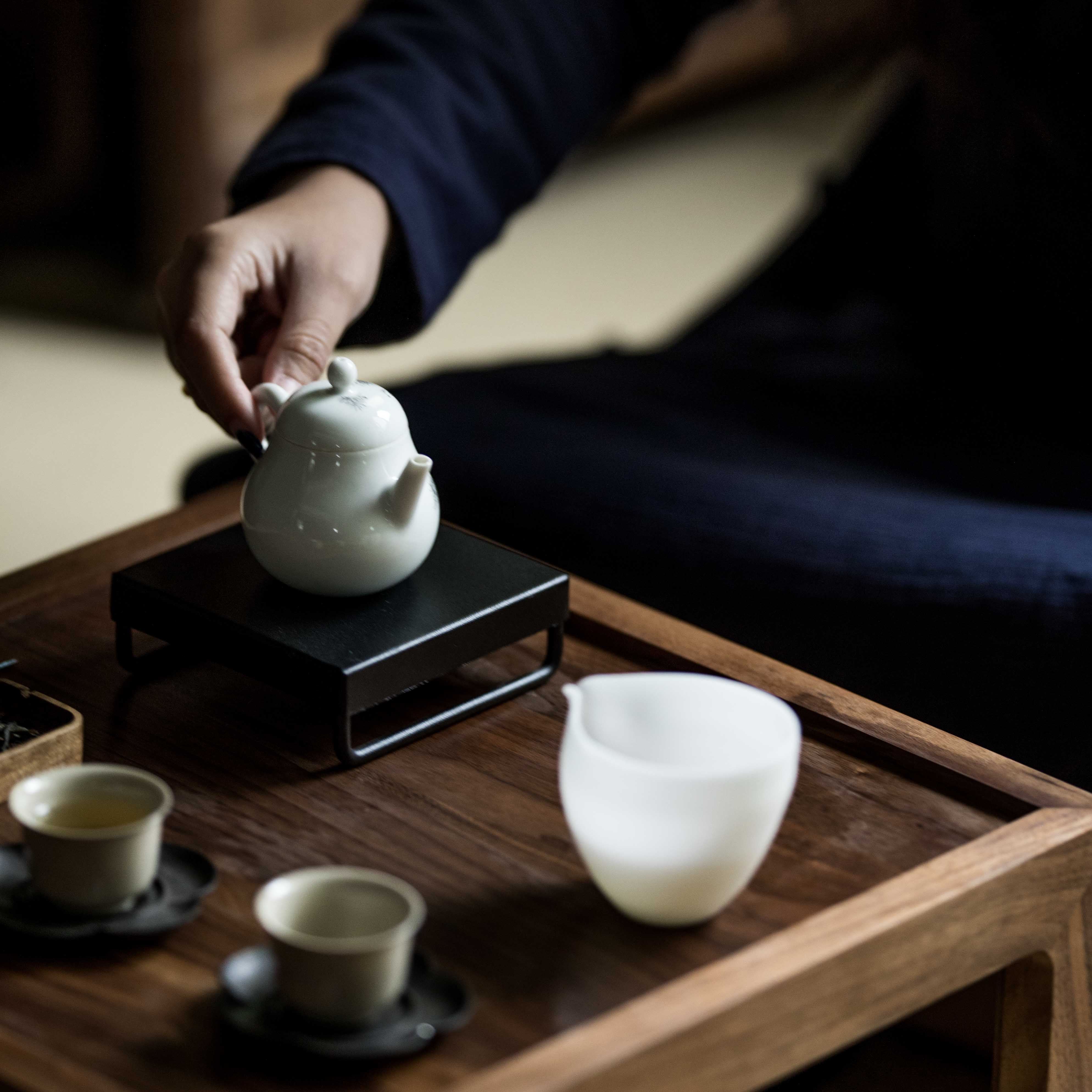 草木祠 日式手工铁艺壶承茶壶架茶棚托盘茶道配件茶具展示博古架