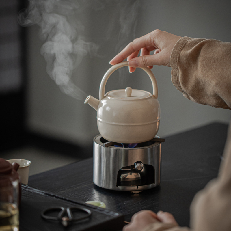 草木祠 不锈钢户外小茶炉温茶炉煮茶器温酒炉蜡烛酒精灯底座火炉