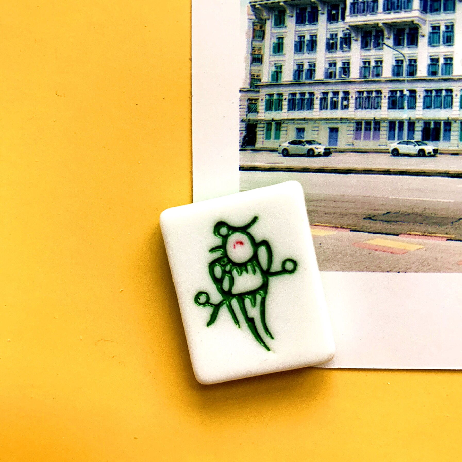 麻将冰箱贴麻将小号mini红中发财照片磁力贴片八万幺鸡创意磁铁