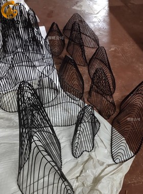 户外不锈钢镂空假山雕塑园林