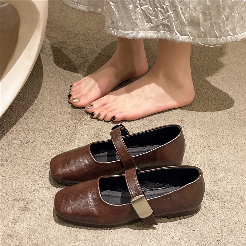 大码女鞋41一43胖脚宽肥玛丽珍单鞋女平底浅口方头仙女气质晚晚鞋,淘宝优惠券,粉丝福利购,淘宝优惠卷