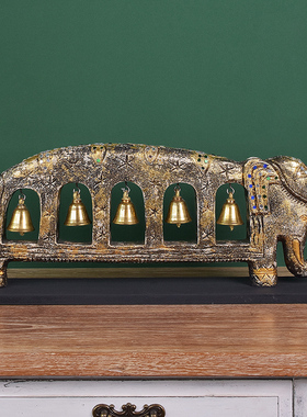 泰国桌面摆件泰式铜铃木象东南亚风格装饰手工艺饰品泰式风情家居