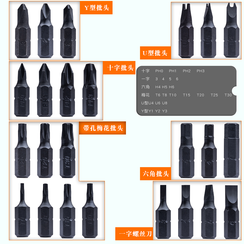 多功能螺丝刀套装t25十字一字5MM4MM6MM弯头弯曲拐弯转弯起子改锥 - 图1