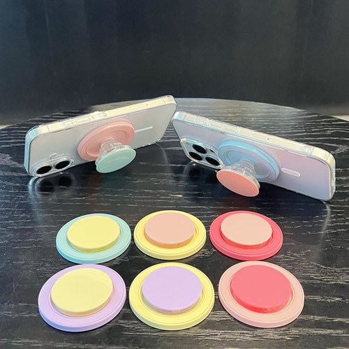 撞色多巴胺磁吸气囊手机支架新款吸附式背贴桌面支撑气垫强磁力手机架配件手持指环扣适用苹果16promax15女14 - 图3