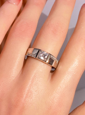 日常通勤莫桑钻50分闭口男戒空托