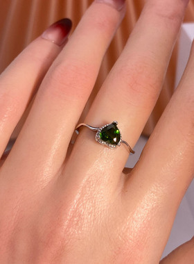 S925纯银镶嵌空托戒指爱心形底托