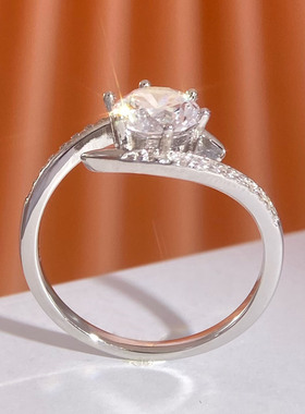 日韩时尚闭口莫桑钻戒托S925银镀18K金戒指空托可定制轻奢小众女