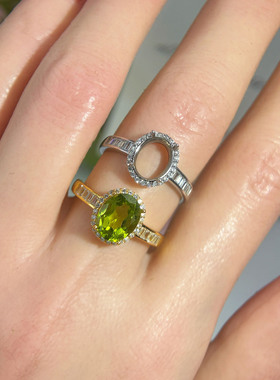 多规格椭圆宝石镶嵌空托diy配件