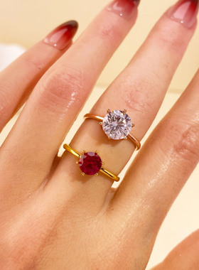 经典简约六爪钻戒空托S925纯银