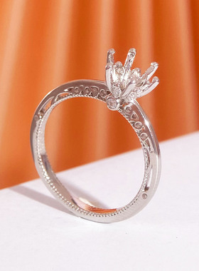 精工闭口戒托空托S925银戒指空托