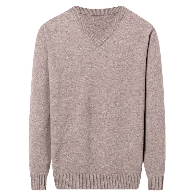 鄂尔多斯产纯羊绒衫男中年高端V领套头加厚保暖精纺针织圆领毛衣,淘宝优惠券,粉丝福利购,淘宝优惠卷