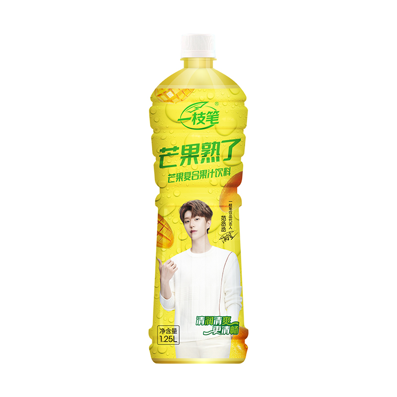 一枝笔芒果汁饮料1.25L*2瓶装大瓶浓缩果汁芒果果香饮品整箱-图3