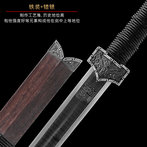 未开刃龙泉禾字号宝剑大马士革八面汉剑经典铁装错银汉剑大师宝剑 - 图2