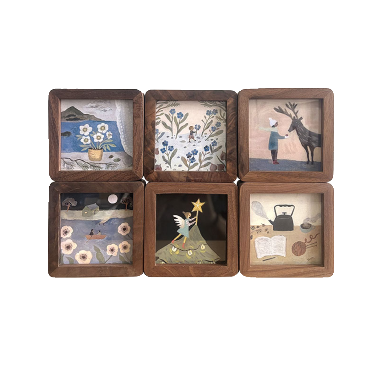 北欧插画小摆台迷你可爱摆台画桌面柜子摆件装饰画温馨实木有框画,淘宝优惠券,粉丝福利购,淘宝优惠卷