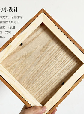 樱花树下原木风装饰画餐厅挂画壁画精致个性礼物摆件高档实木相框