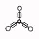 Three-prong swivel connector sea fishing stainless steel Luya fishing supplies fishing equipment small accessories long leg T-shaped O-shaped