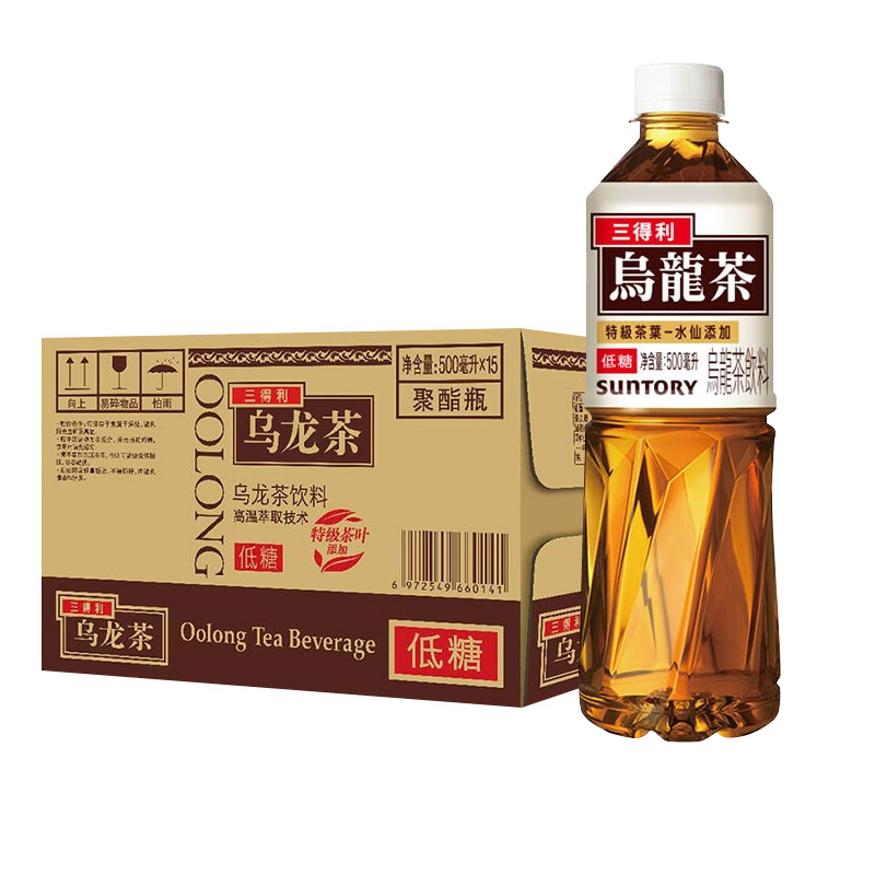 三得利乌龙茶无糖茶饮料500ml*15瓶整箱橘皮茉莉花茶饮品批特发价_优送网_咖啡/麦片/冲饮-第1张图片-提都小院