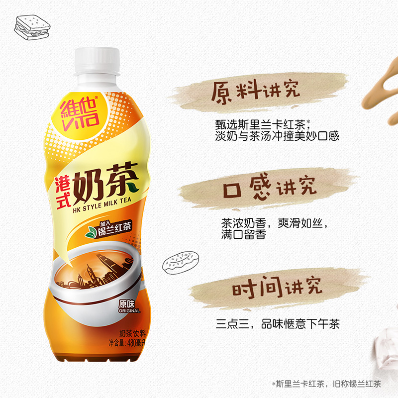 维他奶vita港式风味奶茶480ml*15瓶整箱装锡兰红茶茶饮料批特发价 - 图1