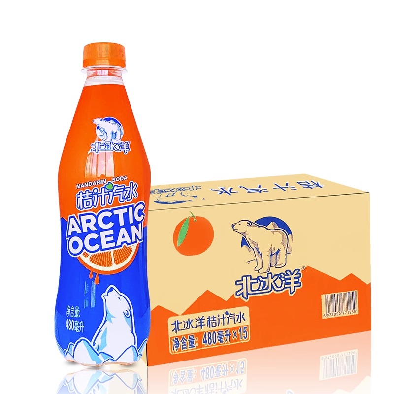 北冰洋桔汁汽水300ml*24瓶整箱包邮夏季果味老北京网红饮料480ml - 图0