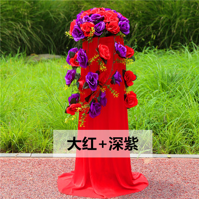 新款婚庆路引铁艺引路花架结婚路引开业活动迎宾路引升降绢花路引