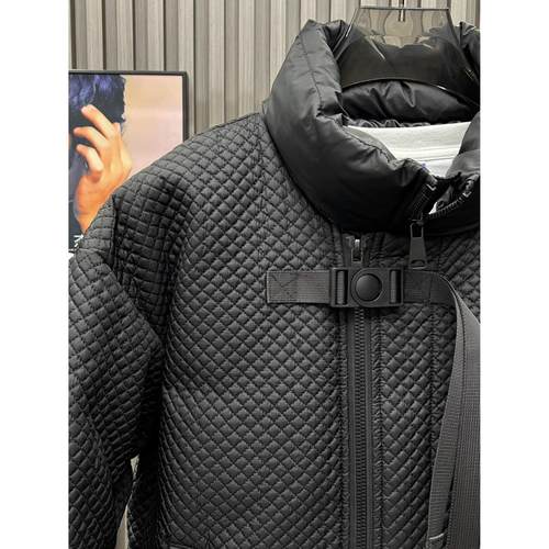 BellerLee 冬季欧洲站拼接设计羽绒服简约立领外套白鸭绒刺绣潮 - 图2