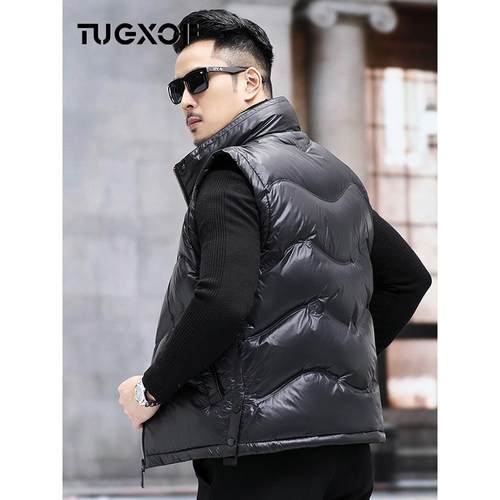 秋冬季2025新款时尚休闲背心马夹无袖羽绒服保暖外套羽绒马甲男潮 - 图3