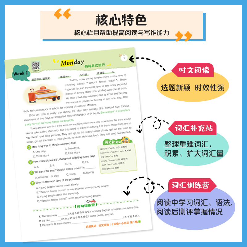 2025哈佛英语时文阅读小学专项训练三年级1辑四五六年级小学3456年级阅读理解完形填空热点阅读写作语法选词填空短文作文