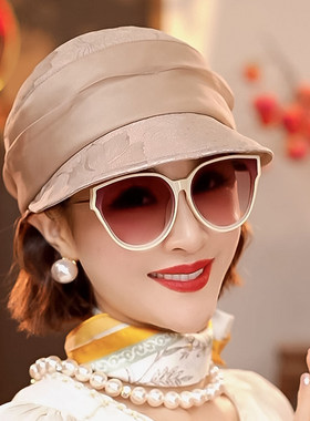 布塔金皮马术帽春夏季遮阳帽显脸小高档桑蚕丝鸭舌帽洋气复古帽子