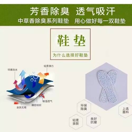吸汗透气防臭鞋垫香除臭男女四季舒适软底留香防滑耐磨艾草中药 - 图3