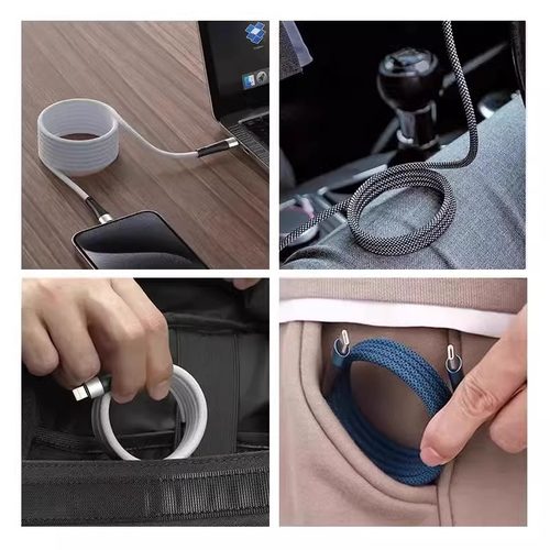 磁吸typec快充100w收纳数据线60w适用华为苹果小米vivo荣耀IQOO双头tpyec充电器线iphone15车载磁吸贴贴线 - 图2