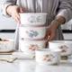 Office workers' fresh-keeping bowl rice box, microwave oven special bento box with lid, refrigerator sealed bowl, ceramic large instant noodles bowl