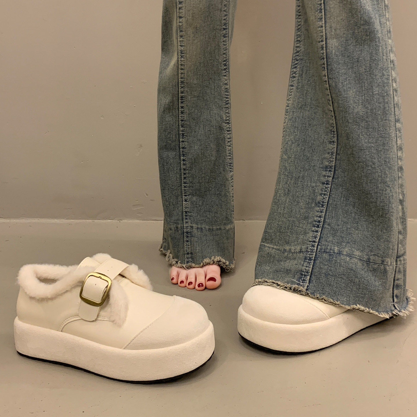 超火加绒毛毛勃肯鞋女毛绒厚底棉鞋2025新款爆款复古皮鞋深口单鞋,淘宝优惠券,粉丝福利购,淘宝优惠卷