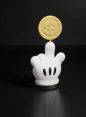 玄关桌面摆件米奇招财装饰品酒柜电视柜小手办转金币家里同事送礼