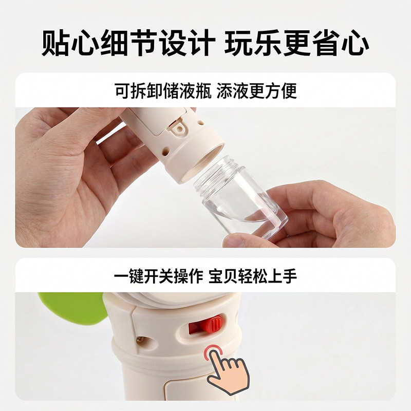 Windmill Bubble Machine Fully Automatic Bubble Blowing Toy Colorful Handheld Electric Bubble Wand New Children's Gift Charging