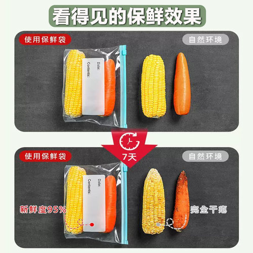 保鲜袋密封袋家用食品级冰箱冷冻专用拉链式塑料袋带封口收纳食物 - 图2