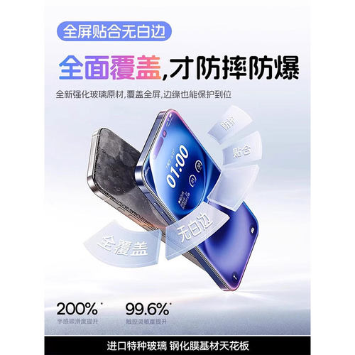 【超越AR护眼】适用苹果17钢化膜iphone17promax手机膜16pro新款15全屏14Plus防窥13贴12防蓝光Air保护11覆盖 - 图3