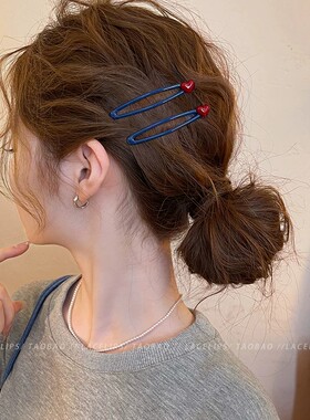 小桃心镂空bb夹发夹女高端前额刘海夹侧边夹2026新款一字发卡发饰