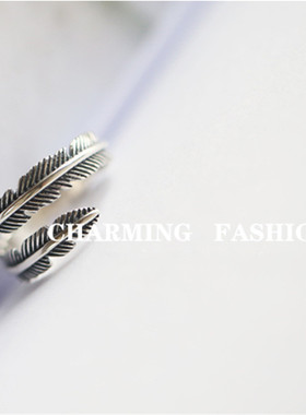 925纯银羽毛泰银戒指跨境简约指环复古罗马ins风欧美戒指现货批发