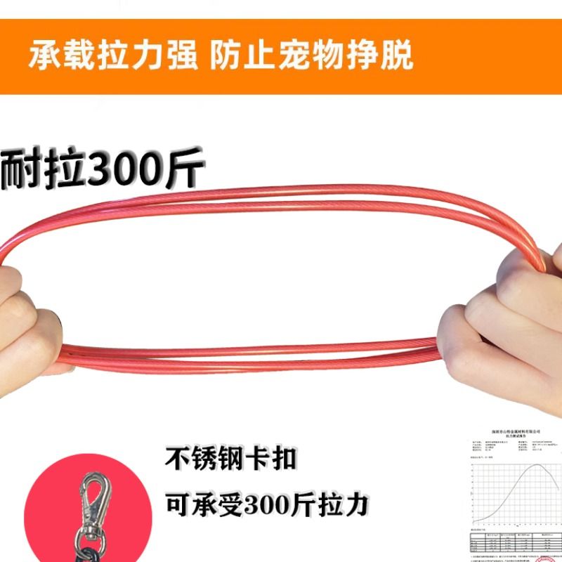 狗狗牵引绳狗绳狗链链子加长钢丝绳大型犬小型犬中型犬防咬加粗-图0