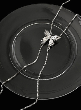 蝴蝶抽拉项链女2024新款爆款