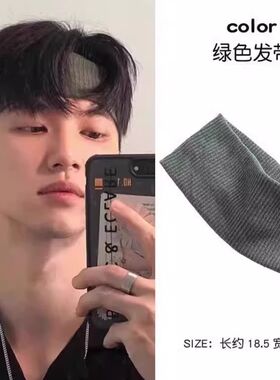 发际线神器护额头带保暖防风男士运动头套束发带针织宽吸汗潮黑色